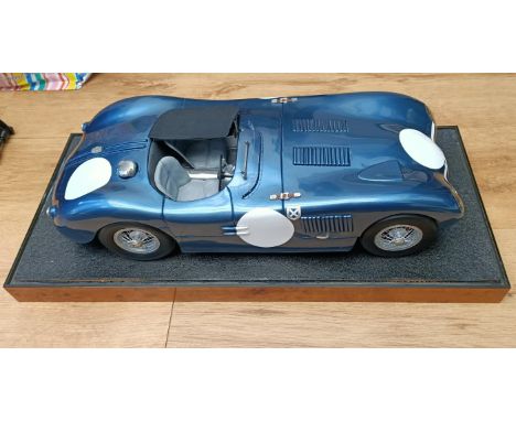 Highly detailed, 1/8 scale model of the 1953 'Works Lightweight' Jaguar C-Type, LSF 420 (XKC 051), driven by Tony Rolt and Du