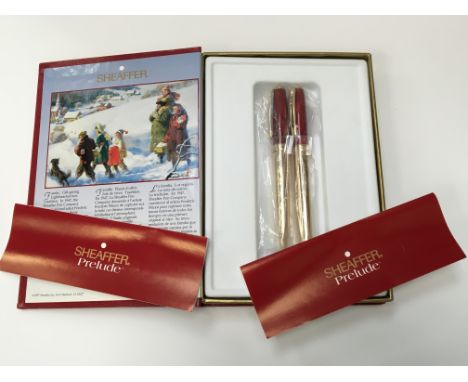 A 1997 Sheaffer Prelude Holiday Originals The Snow Pen set, presented in the original box and booklet. Condition Report Very 