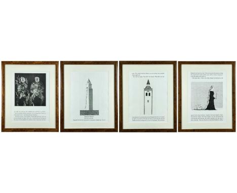 ‡ DAVID HOCKNEY R.A., engravings – four illustrations for 'Six Fairytales from the Brothers Grimm' with text (4)Dimensions: a