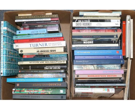 Two Boxes of Art Reference Works, including Hockney, Lowry, Turner, Munch and Henry Moore (2)