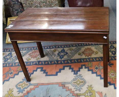 A George III Mahogany Fold Over Card Table, 91cm by 46cm by 73cm