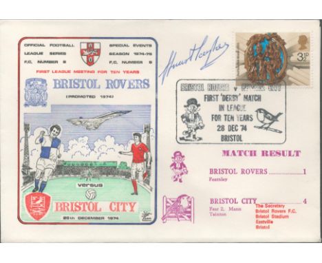 Bristol Rovers V Bristol City 1974 Dawn Official Football First Day Cover Signed By Stuart Taylor. Good condition. All autogr