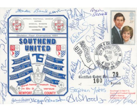 Southend United Champions 1981 Dawn Official Football First Day Cover Multi Signed. Good condition. All autographs come with 