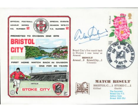 Bristol City V Stoke City 1976 Dawn Official Football First Day Cover Signed By Alan Dicks. Good condition. All autographs co