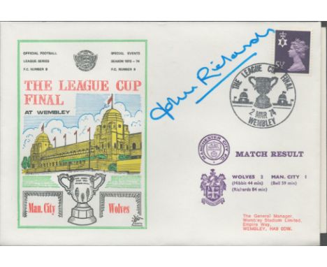 Wolverhampton Wanderers V Manchester City 1972 Dawn Official Football First Day Cover Signed By John Richards. Good condition