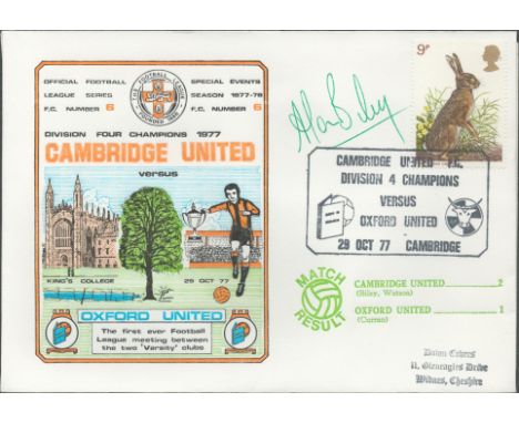 Cambridge United V Oxford United 1977 Dawn Official Football First Day Cover Signed By Alan Biley. Good condition. All autogr