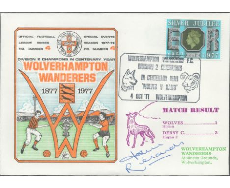 Wolverhampton Wanderers V Derby County 1977 Dawn Official Football First Day Cover Signed By John Richards. Good condition. A