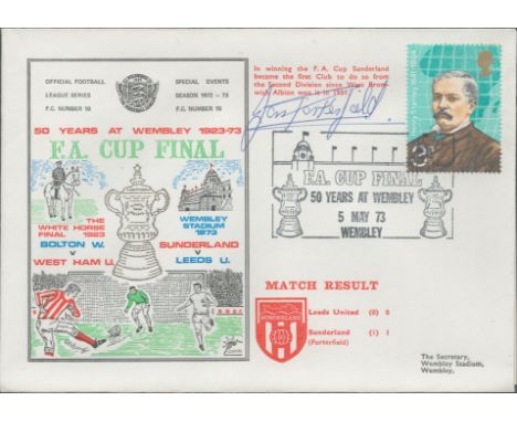 Leeds United V Sunderland 1973 Dawn Official Football First Day Cover Signed By Ian Porterfield. Good condition. All autograp