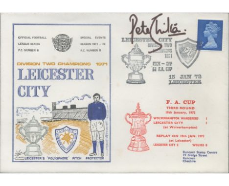 Wolverhampton Wanderers V Leicester City 1972 Dawn Official Football First Day Cover Signed By Peter Shilton. Good condition.
