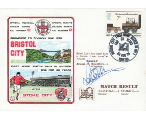 Bristol City V Stoke City 1976 Dawn Official Football First Day Cover Signed By Paul Cheesely. Good condition. All autographs
