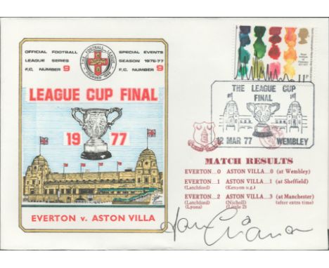 Everton V Aston Villa 1977 Dawn Official Football First Day Cover Signed By John Gidman. Good condition. All autographs come 