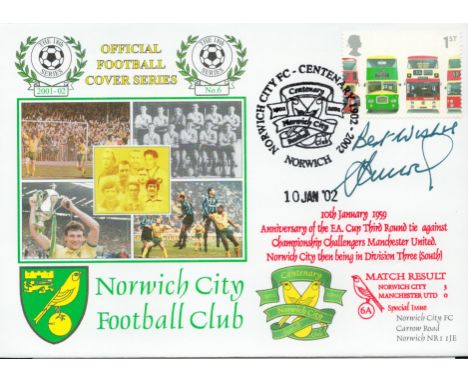Norwich City V Manchester United 2003 Dawn Official Football First Day Cover Signed By Terry Allcock. Good condition. All aut