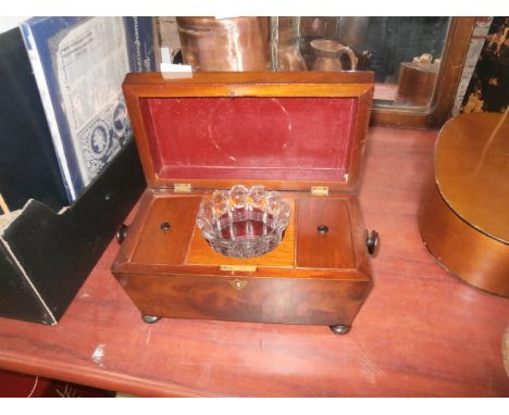 mahogany sarcophagus shaped tea caddy