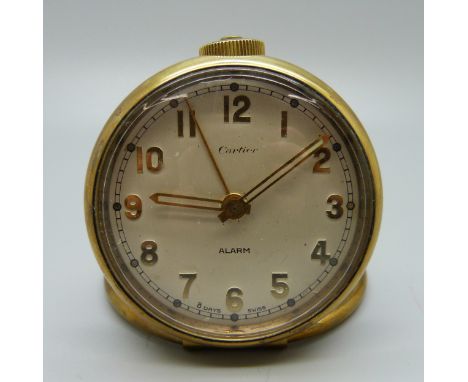 A Cartier desk alarm clock 