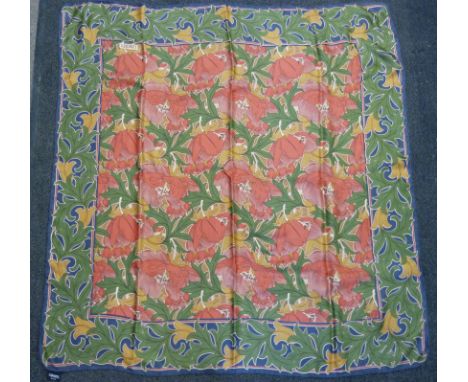A large vintage Liberty silk scarf, 89cm square 