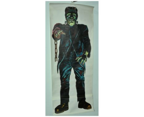 Vintage Frankenstein's Monster picture hanging door poster, Good (some marks), 71.7"/182cm x 27.7"/69.5cm.