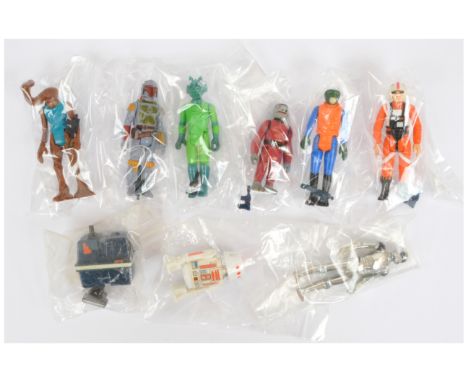 Kenner Star Wars vintage 3 3/4" figures x 9 including Luke Skywalker X-Wing Pilot, Power Droid, R5-D4, Boba Fett, Snaggletoot