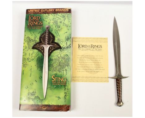 The Lord of the Rings, Bilbo and Frodo Bagging's Sting by United Cutlery. Good to Good Plus with Good to Good Plus packaging.
