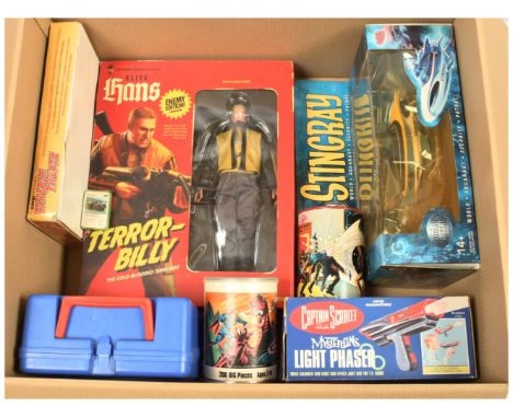 Quantity of TV &amp; Film Collectibles includes Diecast Metal Stingray Ship, Captain Scarlet Light Phaser, Wolfenstein Terror