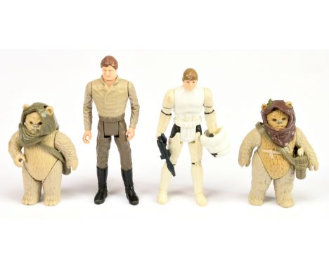 Kenner Star Wars vintage Last 17 3 3/4" figures x 4 including Luke Skywalker Stormtrooper (blue black blaster), Good complete