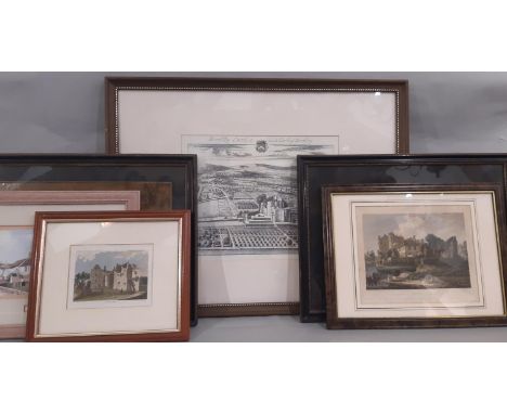 A collection of six prints, some of local interest to include: to 19th century prints of coaches and horsemen, 40 x 27 cm; Be