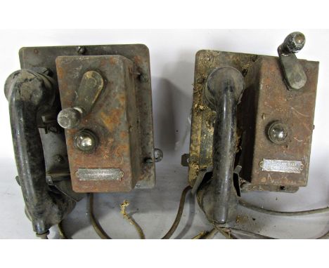 Two British Admiralty Telephones , Model MKXVII AP13233 TELE MFG London. Both in need of restoration 