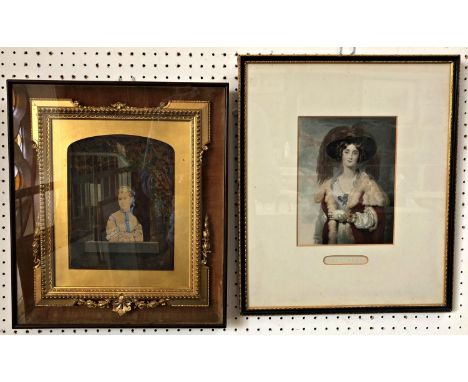 Two framed artworks  (19th/20th Century) to include: Catherine Mary Sermonda Burrell (1874-1958), portrait of Mary Burrell, w