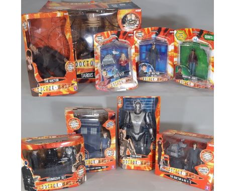 A collection of boxed Doctor Who boxed model toys including Tardis Playset, The Doctor &amp; RC K9, Doomsday Set, Electronic 