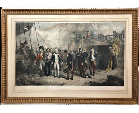 Charles George Lewis (1808-1880) after Thomas Jones Barker, 'Nelson receiving the Swords of the Spanish Officers on the quart