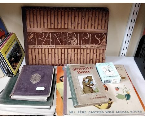 A quantity of vintage and antique children's books to include Pan Pipes illustrated by Walter Crane, The Flower Book, Lucie A