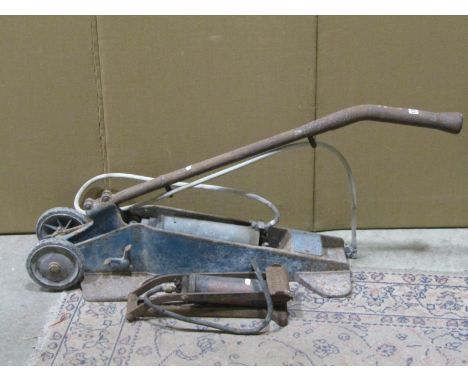 A vintage Dunlop trolley compressor together with a further Dunlop standard foot pump (af) 