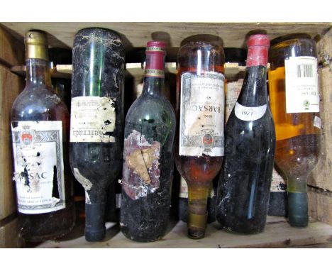 A mixed case of twelve vintage wines, including two 1974 Barca’s a Spanish Bairrada, and others. 