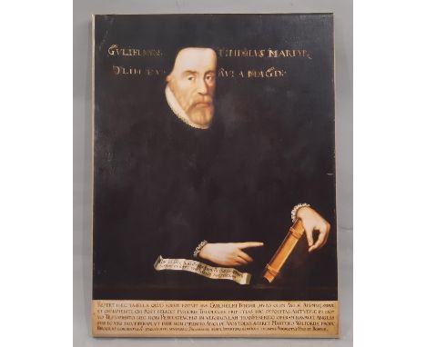 'William Tyndale', print on canvas, inscribed verso: 'Reproduced by kind permission by Hertford College, Oxford, Limited Edit