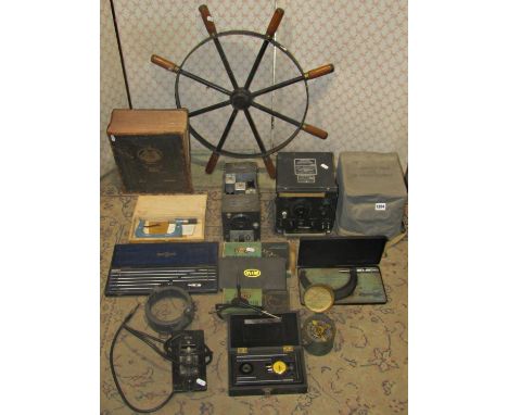 Miscellaneous marine effects including a Heterodyne frequency meter type CRR-74028 serial number 3683 model LM-10 (ex America