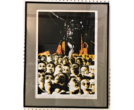 Ernst Kraft (Dutch, 1952), 'Procecion de Mujeres' limited edition print, signed, titled, numbered and dated '95, 27.5 x 40 cm