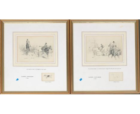 After Lionel Edwards c1935, Studies of the Cattistock Hunt to include the hounds 'Tuna' and 'Woodlark' (2) 