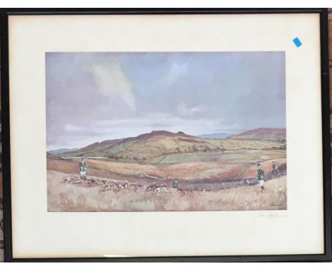 After Tom Carr, The Durham Light Infantry Beagles at Mickleton Colour print, 24.5x37cm 
