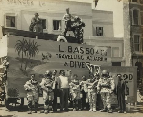 Diving and local interest: a photographic portrait of L. Basso & Co, Travelling Aquarium and Divers, the picture depicts memb