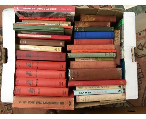 A mixed box of books, mainly on foxhunting, to include 'The Fox Hunters Yearbook 1931-2'; 'The Hunting Diary and Guide' 4 vol