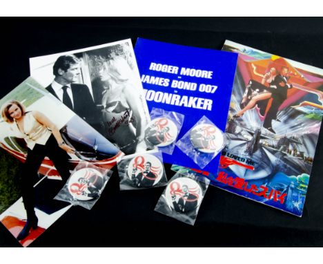 James Bond memorabilia, Britt Ekland &amp; Honor Blackman autographed photos (from the 1990s), The Spy Who Loved Me large Jap