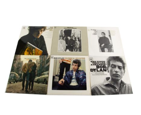 Bob Dylan LPs, Six original UK Release albums - All with Textured Orange labels and comprising The Times They Are A Changin' 