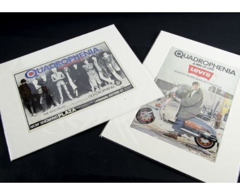 The Who / Quadrophenia Promo Items, two promos,  both conservation mounted, one Levi’s trade ad showing Jimmy (Phil Daniels) 