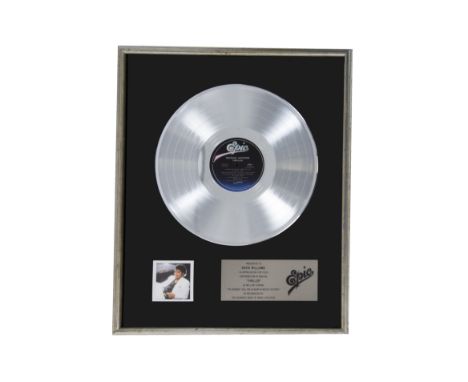 Silver Disc Award / Michael Jackson, USA Epic Silver Disc award presented to David Williams (Guitarist on the album) for his 