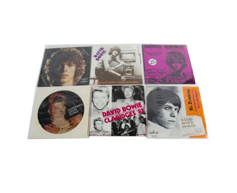 David Bowie 7" Singles, twelve unofficial 7" singles and interview discs comprising Love You Til Tuesday, El Zumbido (2 copie