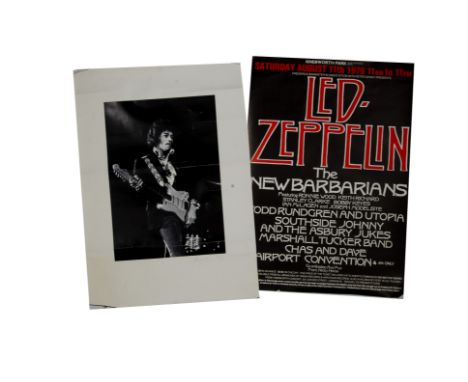 Five Rock Music Posters, Led Zeppelin at Knebworth (1979), The Doors, two Frank Zappa 'Absolutely Free' Verve Records Promo P
