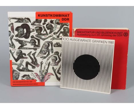 3 Kunstbände dabei 2 Ausstellungskataloge *Architektur und Bildende Kunst* Ausstellung zum 20. Jahrestag der DDR, Altes Museu