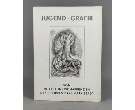 Jugend-Grafik Mappe von volkskunstschaffenden des Bezirkes Karl-Marx-Stadt, 13 Blätter nach Arbeiten sächsicher Künstler Regi
