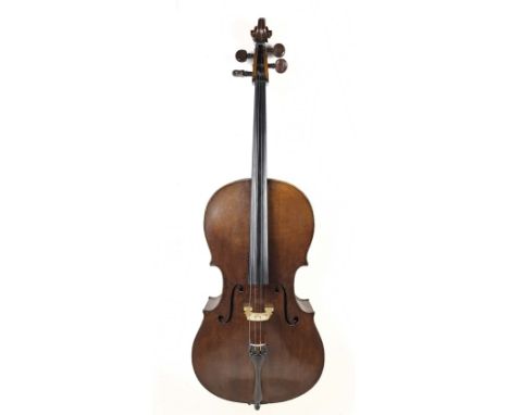 4/4-Cello geschweifter fein lackierter Korpus aus edle geflammtem Ahorn-und Fichten-Holz mit 2 f-Löchern, L ca. 74,5 cm L ges