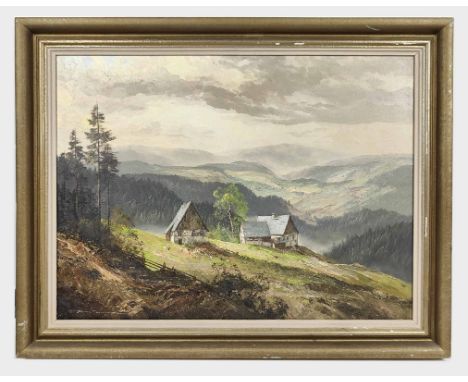 Blick zum Fichtelberg - Münnich, Heinz Öl auf Leinwand, links unten signiert Heinz Münnich, Werk des bekannten Chemnitzer (*1