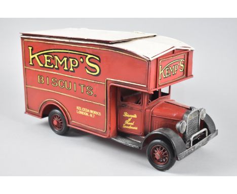 A Novelty Tinplate Biscuit Tin in the form of a Vintage Delivery Lorry, 33cm Long 
